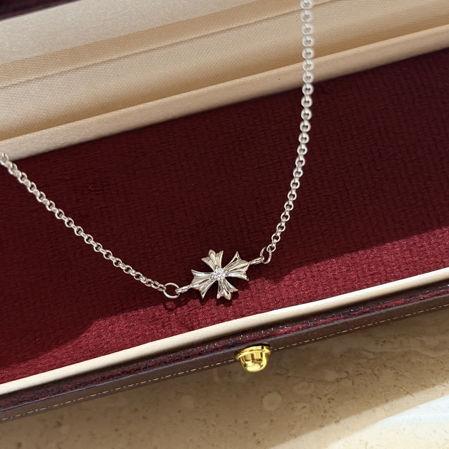 Chrome Hearts Silver Flower Necklace